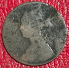 Vintage 1862 Great Britain Half 1 2 Penny--bent surface Issues-feb203