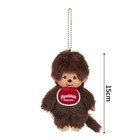 Monchhichi Girl Keychain Sekiguchi 5  Pink Bib Monkey Collectible Plush Doll Toy