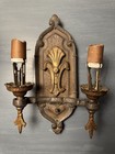 Antique Tudor Revival Cast Iron Sconces - 1920s Pair - Restoration Ready