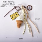 Handmade Ice Cream Knit Keychain Woven Tassel Bag Pendant Unisex Fashion Gift