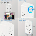 6 Outlet Extender Usb Port Surge Protector Rotate Multi Plug With Switch Pujimax