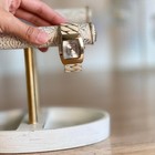 Vintage Geneva Cream   Gold Tone Bangle Cuff Watch Women s Quartz Analog Elegant