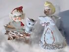 Girl planter elf angel Rubens Originals vintage christmas japan ceramic mcm 3pc