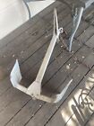 Antique Ship   s Weathered Anchor  33    Tall X 23    Long 5   6    Iron Chain 