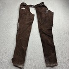 Whitman Usa Leather Suede Chaps Medium Brown Buckle Back Schooling Slim Leg
