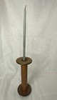 Industrial Textile Yarn Thread Spool Spindle Candlestick Holder Folk Art Vtg