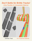 3-lane Flexible Race Car Track For Kids  16 4ft Roll Up Racetrack With 6 Cars  N