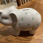 Tiffany   Co Elephant With Green Dots Piggy Bank  made In Italy