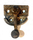Antique Victorian 1870s Cast Iron   Brass Window Sash Lock Latch With Keeper