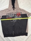 Cirque Du Soleil Ka Men   s Xl Gray black Full Zip Fleece Hoodie Pockets