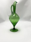 Hand-blown Glass Jug Vase Attributed To Taddei For Empoli  