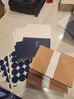Vns Creations 100 Pack Thank You Cards With Envelopes   Stickers Navy Blue 