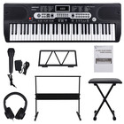 61 Key Digital Electronic Keyboard Piano Set For Beginners  Black