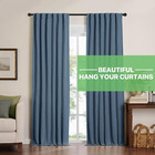Curtain Rods For Windows 48 To 84  1 Pack Black Curtain Rod With Brackets Easy