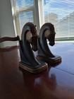 Vintage Art Deco Trojan Horse Bookends Chinet Brand Brass
