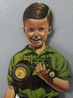 Vintage- Un-opened John Deere Cardboard Cutout Advertisement  Boy- Dog - Tractor