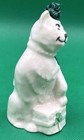 Vintage Belleek Ireland White   Shamrocks Cat Bell Figurine Ornament