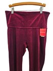 Spanx Velvet Leggings Womens Size L Rich Burgundy High Rise Pull On Nwt 
