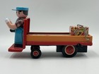 Tin Toy Vintage Wind Up Driving Platform Truck Working Weight Start Up Winding