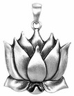 Ebros Padmasana Lotus Flower Buddha Pendant Medallion Pewter Necklace Jewelry