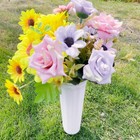Memorial Floral Vases  Cemetery Vase  Headstones Flower Holder  Grave White 