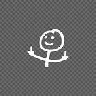 Middle Finger Stick Figure Guy Decal Window Sticker Funny   28 Different Colors 