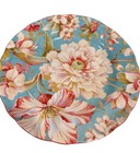 Lot Of 4 Plates 222 Fifth Pts International Marley Teal Floral Porcelain Fine 