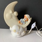 Vintage Teddy Beddy Bear Moon Nightlight Nursery Lamp Enesco 1982 F