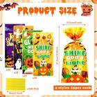 100pcs Christian Halloween Pumpkin Cellophane Bags  Halloween Goodie Bags With T