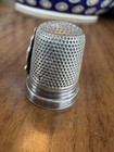Vintage 800 Silver Thimble Florence Italy Enamel Lily Giglio Crest Hallmark Fi