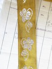Antique vintage French Gold silver Flowers  Wire Metallic Trim 1 5 8  