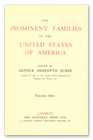 Prominent Families Of The Us  Volume I - Genealogy