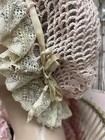 Antique Ladies Night Bonnet Lace Trim Cotton Netting Ribbon Work  a