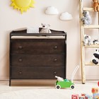 3 Drawer Baby Changing Table Infant Diaper Changing Station W  Safety Belt Brown
