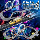 Slot Car Race Track Sets With 4 Slot Cars  2 In 1 Electric Race Cars Track du   