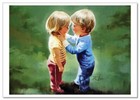 Lovely Children-flowers Of Life Pretty Girl   Boy Kids Art New Modern Postcard