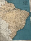 Antique 1937 Rand Mcnally Map Of Brazil 11x14 Inches