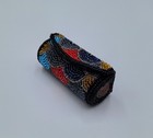 Vintage Beaded Lipstick Case Holder With Mirror - Button Close Lipstick Tube