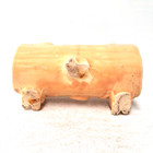 Mid Century Gnome Log Planter Ceramic Woodland Figural Usa Vintage
