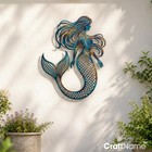 Mermaid Metal Sign  Outdoor Wall Art For Beach House Or Coastal Decor