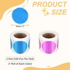 500pcs Embossing Stickers  2  Serrated Edge Foil Seal Stickers  Purple blue
