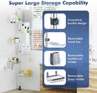 Corner Tension Shower Caddy Stainless Steel Rustproof 6-tier Shelf Towel Bar