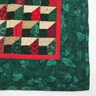 Vintage 90s Hand Made Quilted Christmas Wall Hanging Attic Windows Quilt 18 x18 