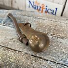 Antique Finish Brass Boatswain Whistle  Bosun Call Pipe  Nautical Necklace  Navy