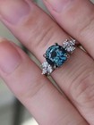 Teal Montana Sapphire Ring Vintage Teal Sapphire Ring Round Cut Teal Ring