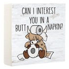 Funny Highland Cow Bathroom Decor  Can I Interest You In A Napkin Wood Box 
