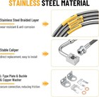 Stainless Steel Brake Lines 89716 4pcs Front Rear Extended Braided Line Jeep