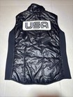 Usa Olympic Team Vest Mens Large White Blue Torino 2006 Winter Puffer Zip Front