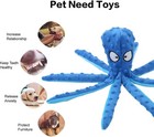 Octopus Plush Dog Toy Interactive Squeaky Chew Toy Bite Resistant Pet Toy Puppy