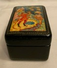 Vintage Soviet Era Ussr Russian Lacquer Box Minature Painting On Papier-mache 